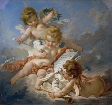 Classicisme œuvres - Cupids Allégorie de la poésie François Boucher classique Rococo